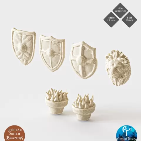 Lionhead - Shield - Torch by Gothic Things