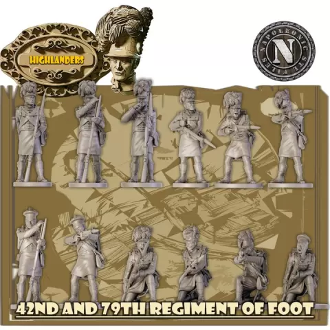 Highlanders 42nd and 79th Regiment of Foot firing by Napoleonic stl files