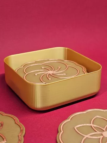 Tray | Coasters holder for 8 mooncake coasters | Designed as a mooncake tray for Mid-Autumn Festival
