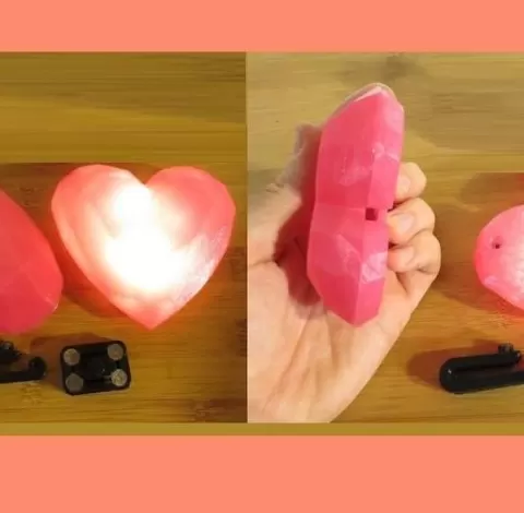 LED SPINELS HEART & DIAMOND GEM STEVEN UNIVERSE WEARABLE GLOW LIGHT UP CRYSTAL PROP , COSPLAY, COSTUME, HALLOWEEN