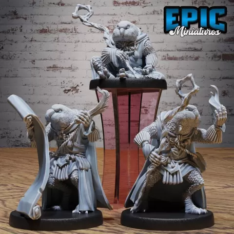 Budgie Folk Druid Set / Bird Warrior Creature / Winged Nature Spirit / Birdfolk Beast / Humanoid Dryad Monster / Flying Encounter by Epic-Miniatures
