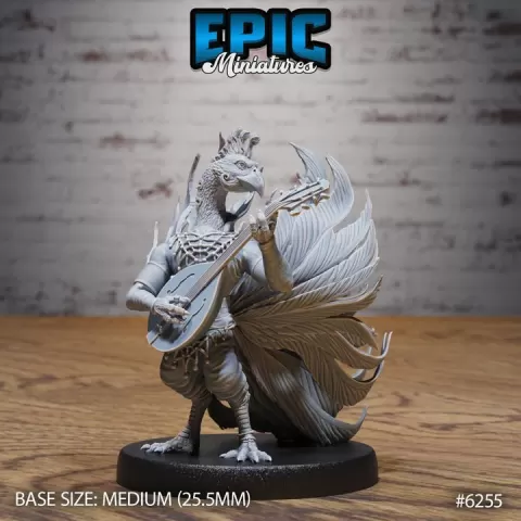 Peacock Folk Bard / Peafowl Fighter / Jungle Bird Warrior / Colored Plumage Creature / Tropical Animal Monster / Pheasant Beast / Heavenly Encounter by Epic-Miniatures