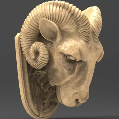 Ram Carved 3D Model