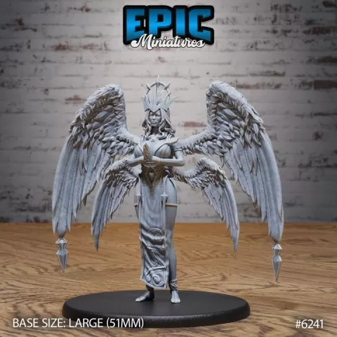 Seraph Queen / Female Angel / Angelic Soldier / Heavenly Warrior / Magical Power Fighter / Winged Celestial / Divine Proxy by Epic-Miniatures