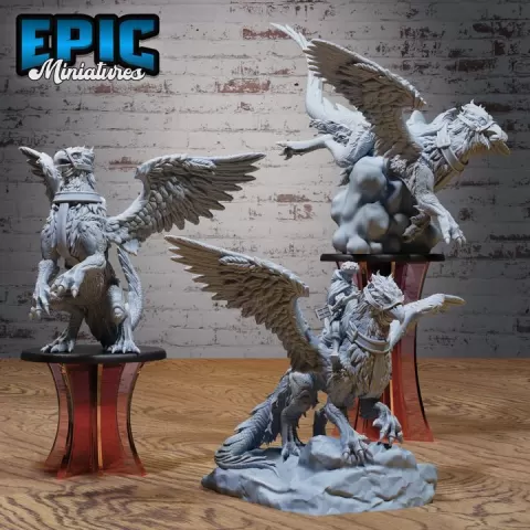 Noble Griffin Set / Gryphon / Heavenly Flying Beast / Lion Eagle Hybrid / Royal Knight Mount / Castle Encounter by Epic-Miniatures