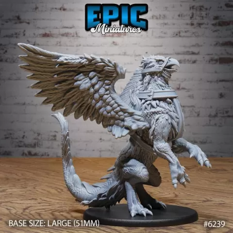Noble Griffin Guarding / Gryphon / Heavenly Flying Beast / Lion Eagle Hybrid / Royal Knight Mount / Castle Encounter by Epic-Miniatures