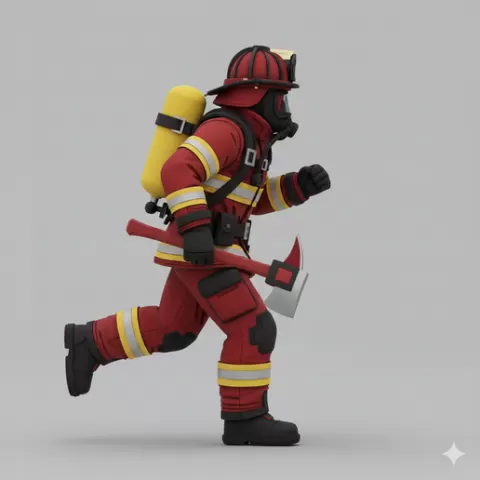 Running Firefighter Figure