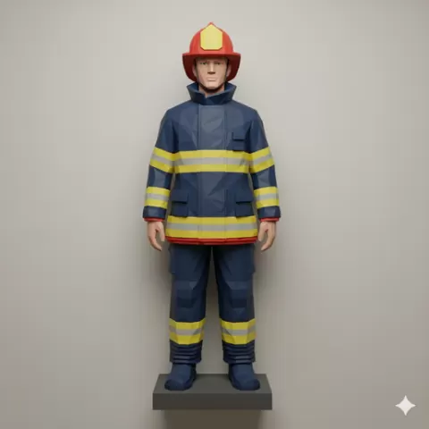 Standard Standing Male Firefighter