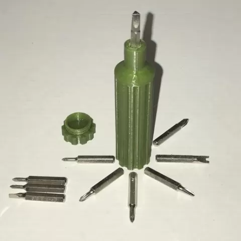 Screwdriver with bit box