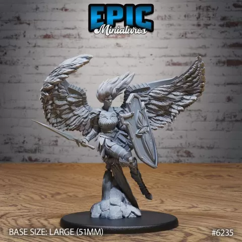 Solar Lady Angel / Planetar Female Soldier / Holy Angelic Warrior / Heavenly High Guardian / Magical Power Fighter / Winged Cloud Celestial / Divine Proxy by Epic-Miniatures