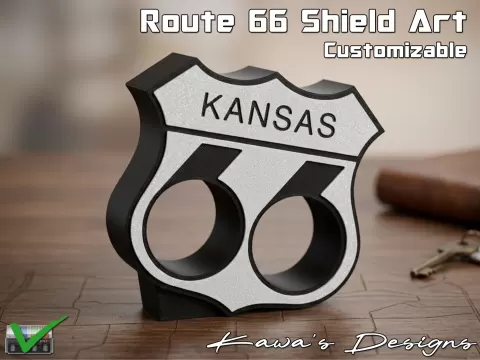 Route 66 Shield Art (Customizable)