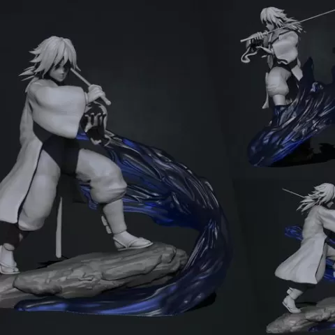 kimetsu no yaiba - demon slayer - tomioka giyuu 3d print statue