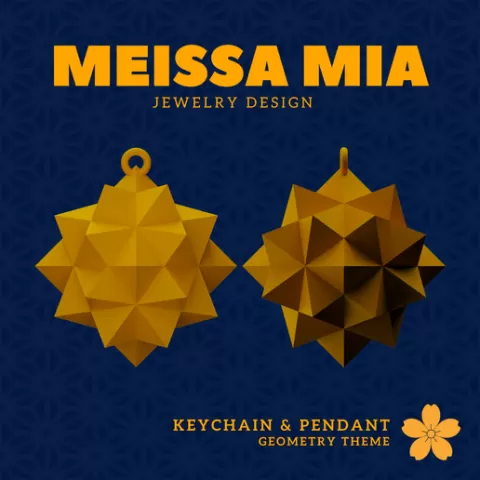 25. Compound of Five Octahedra Keychain – 01. Associahedron Pendant and Keychain - 3D Print File for Geometric Keychain & Pendant - Girl's Fashion Accessories
