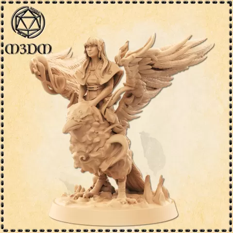 Halfling Warlock Riding an Eldritch Raven - M3DM