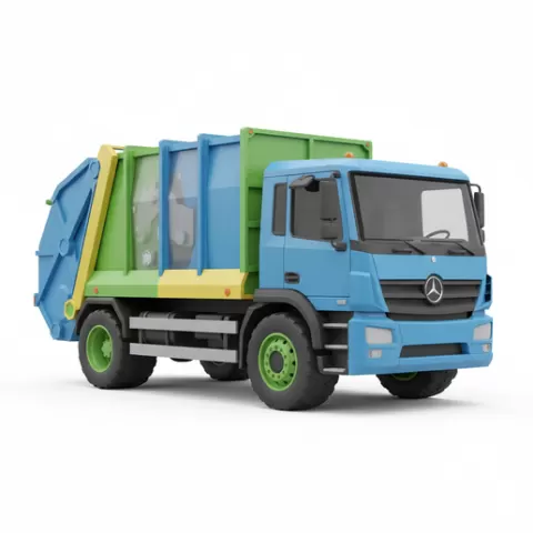 Recycling Collection Truck, car, vehicle, automobile, supercar, sportscar, coupe, sedan, racing, car STL, model car