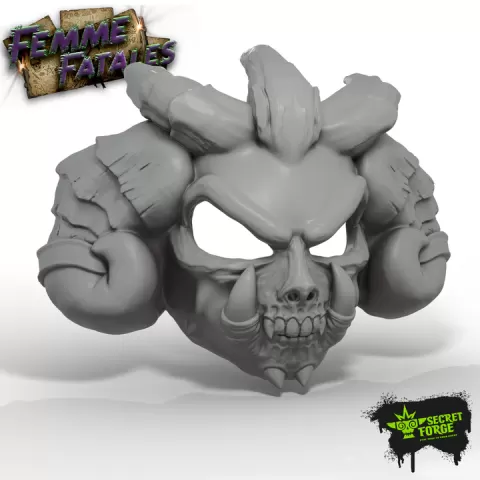[Nox Demon Skull Mask] Full-Size Wearable Cosplay Prop – Horned Bone Armor Fantasy Villain Helmet STL by Secret Forge