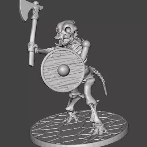 Skeleton Warrior Beastman Dog/Hound - Axe