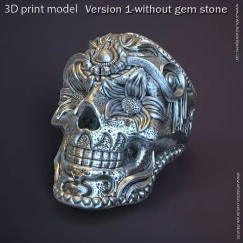 Ornamental skull vol1 ring