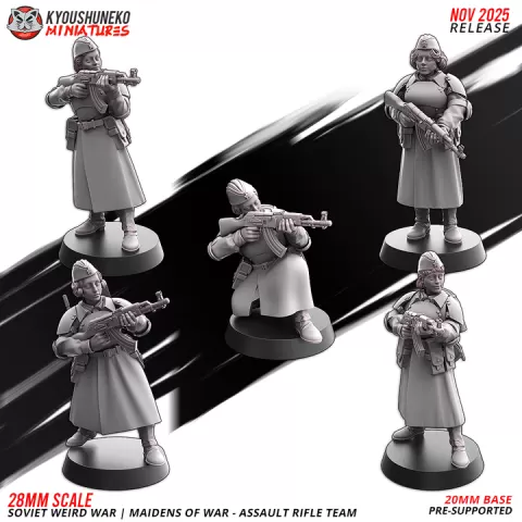 Maidens of War | Assault Rifle | Soviet Weird War ww2 by Kyoushuneko Miniatures