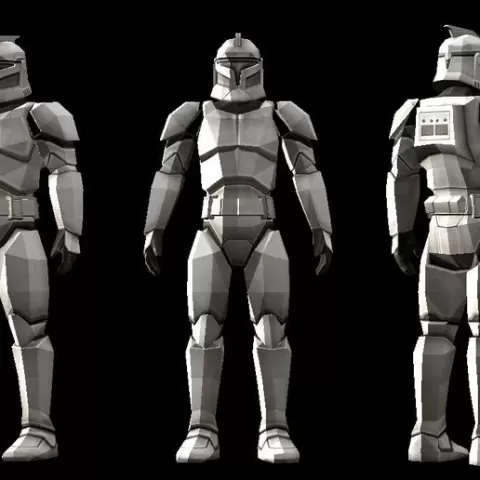 Low polygon star wars Clone trooper model