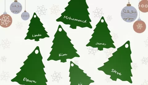 Personalised Name Tags Christmas Themed - GCodeAmory