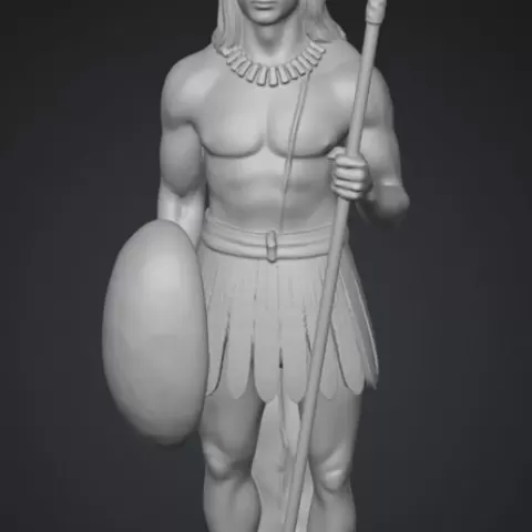 Caboclo João das Matas – Escultura espiritual tribal (STL para impresión 3D)