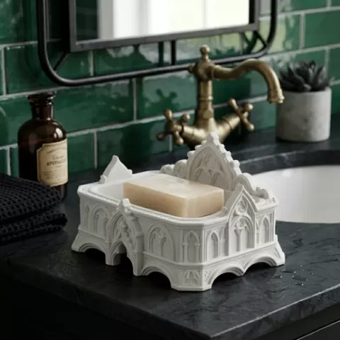 Ornate Gothic Rectangular Double Soap Dish