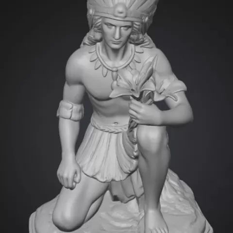 Caboclo Lírio Verde – Escultura espiritual tribal (STL para impresión 3D)