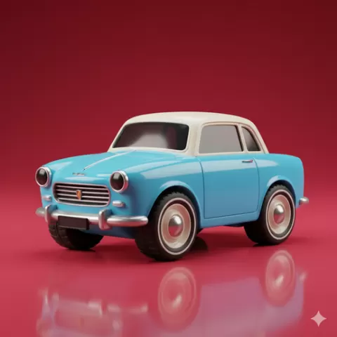 cute car figurine STL Simple Design vintage car STL automobile 3D Model STL stylized car STL Ready to Print