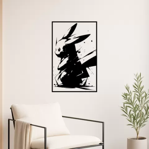 Pikachu Pikachu Thunder Wave Wall Art Framed