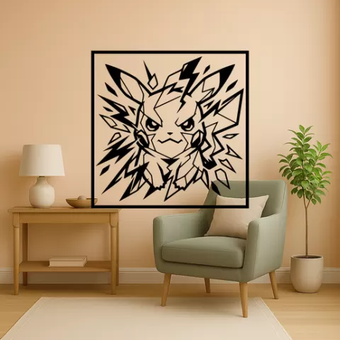 Pikachu Pikachu Smiling Wall Art Framed
