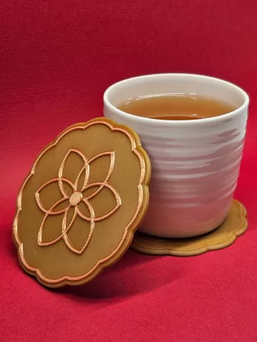 Mooncake coaster #3 | Celebrate the Mid-Autumn Festival, a Chinese holiday I call Moon Cake Day!