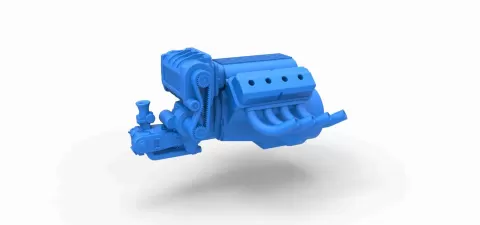 Engine V8 for vintage dragster Version 2 Scale 1:25 - 3DTechDesign