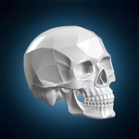 Crystal Skull Geometric Planes 3D Print Model