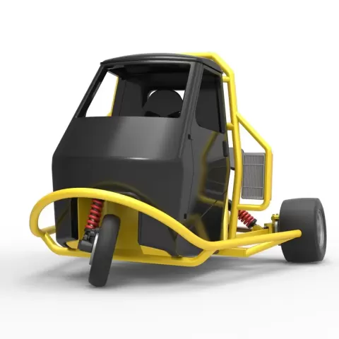 Ape car proto while turning Scale 1:25 - 3DTechDesign