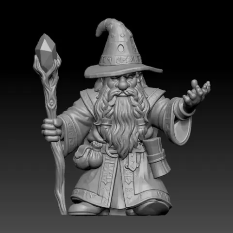 Wizard Gnome STL File – Fantasy Miniature 3D Print, Tabletop RPG Character, DnD Figurine, Resin Print Model, Digital Download