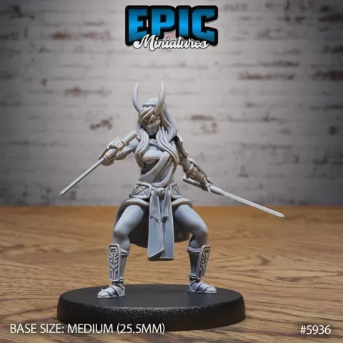 Oni Kunoichi Attack / Female Ninja Demon / Evil Assassin / Demonic Killer Warrior / Japanese Dynasty Fighter / Mercenary / Katana Ruler / Ronin Sword Master / Eastern Encounter by Epic-Miniatures
