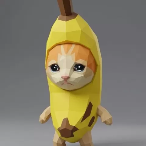 Banana Cat Meme - 3D Printable Figure
