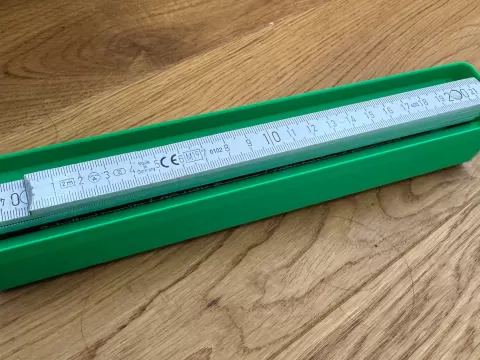 Gridfinity Folding Rule Holder (5x1 Grids)