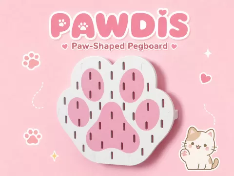 PAWDIS Paw-Shaped Pegboard (with Mounting System)