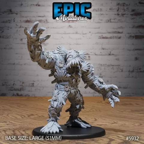 Lotus Golem Attack / Plant Giant / Tall Eastern Monster / Water Lily Creature / Asian Beast / Evil Garden Encounter by Epic-Miniatures