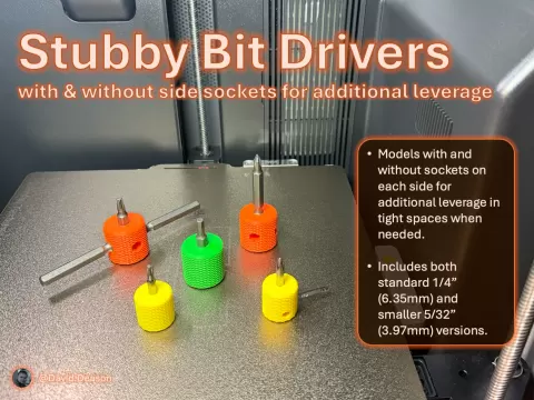 Stubby Bit Drivers with Side Leverage Sockets