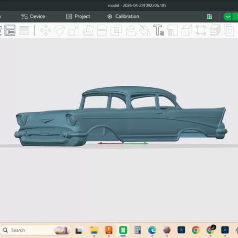 1957 CHEVROLET CHEVY 210, sedan,, 2 door, hardtop, detailed hollow shell model body, resin, fdm, print, stl file