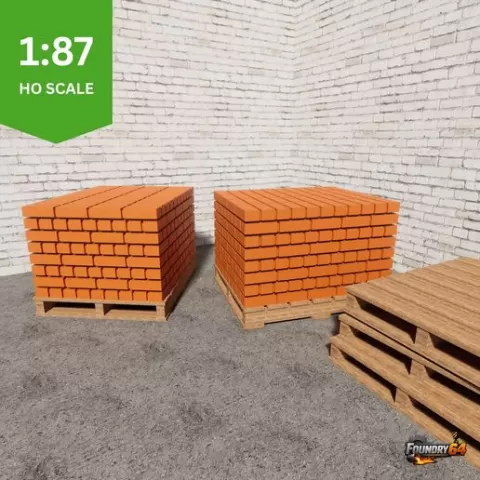 1:87 Stack of Bricks on Pallet