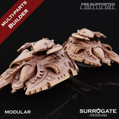 Yldrian Conclave Taka and Taiou Tanks, Surrogate Miniatures November 2025 Vehicle Unit Release by Surrogate Miniatures