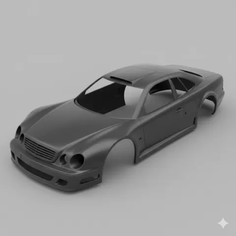 Mercedes CLK GTR car body, car shell, rc body, rc shell, truck body, pickup body, vehicle body, scale body, car model, printable car