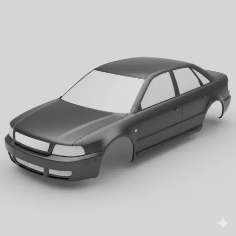 Audi RS4 B5 car body, car shell, rc body, rc shell, truck body, pickup body, vehicle body, scale body, car model, printable car