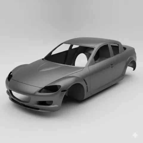 Mazda RX-8 car body, car shell, rc body, rc shell, truck body, pickup body, vehicle body, scale body, car model, printable car