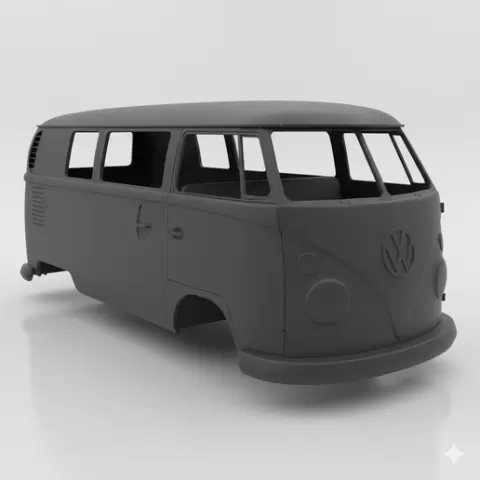 Volkswagen Bus T2 car body, car shell, rc body, rc shell, truck body, pickup body, vehicle body, scale body, car model, printable car