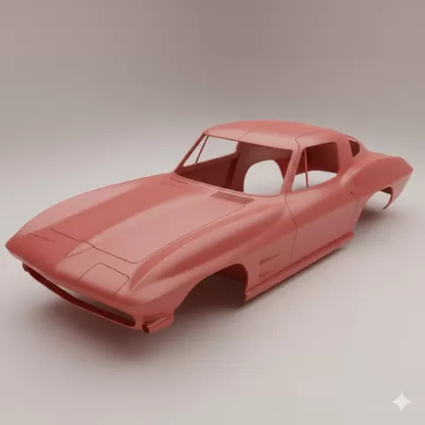 Chevrolet Corvette C2 car body, car shell, rc body, rc shell, truck body, pickup body, vehicle body, scale body, car model, printable car